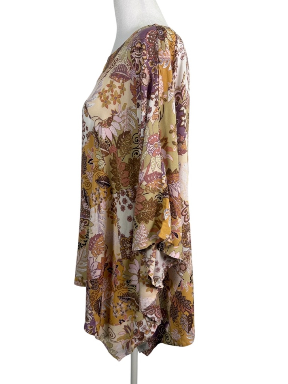 Andre by Unit Boho Floral Patchwork Tunic Flowy Dolman Sleeve Oversized Top Size - Picture 7 of 9